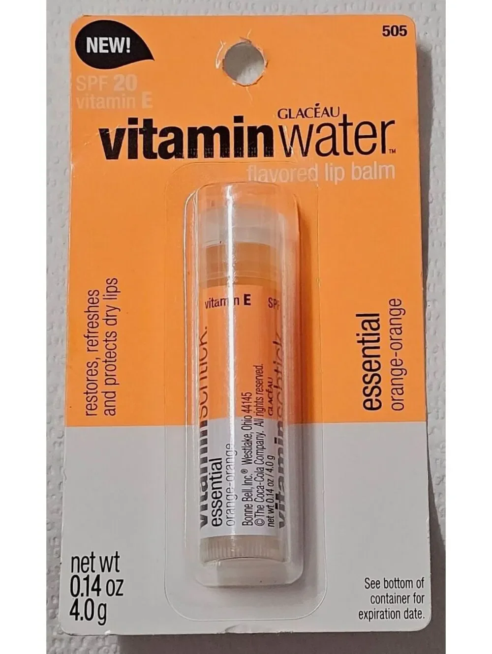 Rare Vitaminwater Essential Orange-Orange Lip Balm, Discontinued, Sealed, USA